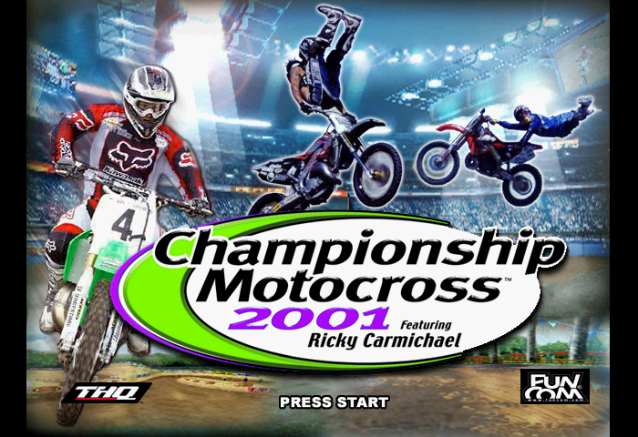 Championship Motocross 2001 featuring Ricky Carmichael Title Screen